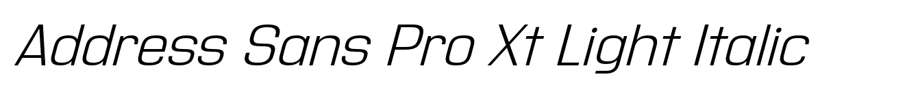 Address Sans Pro Xt Light Italic